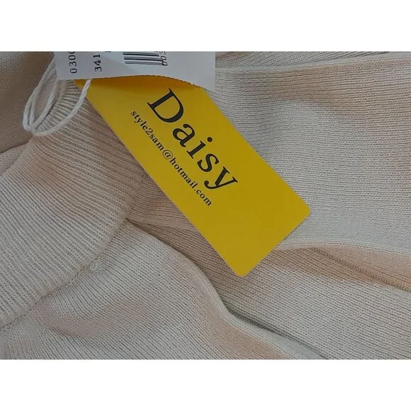 New Womens Size Medium Pleated Academia Preppy Knit Mini Tennis Skirt Beige - Picture 7 of 8